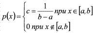 latex:p(x)=\{{\begin array {l} c=\frac{1}{b-a}при x\in[{a,b}]\\ 0\;при x\notin[{a,b}]\\\end array}
