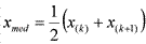 latex:x_{med}=\frac{1}{2}({x_{(k)}+x_{(k+1)}})